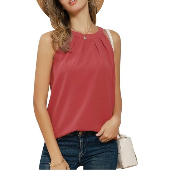 Grace Karin Women's Sleeveless Halter Top Size 2XL Dressy Party Cocktail Casual - Picture 1 of 10